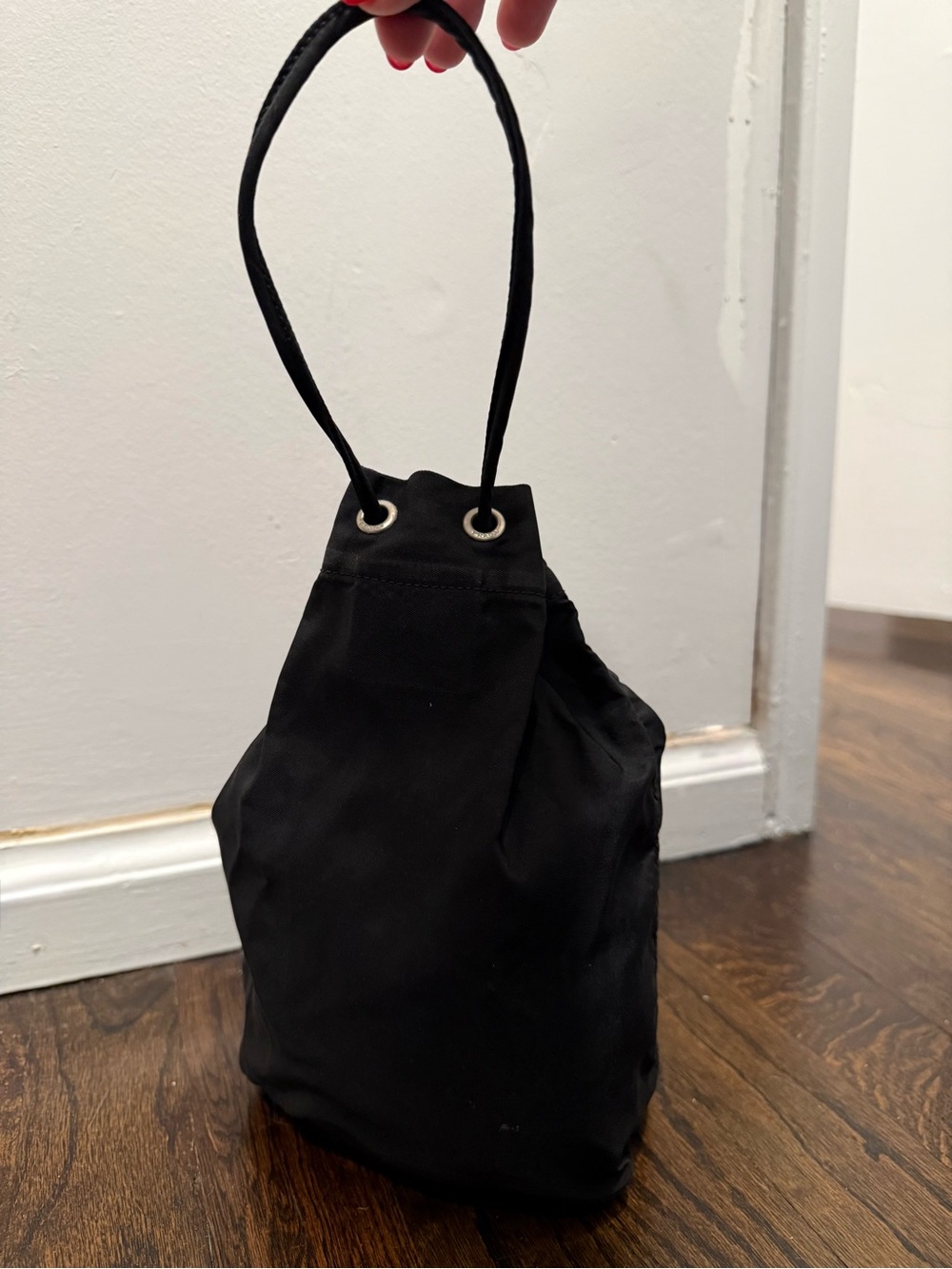 Women's Prada Black Tessuto Nylon Bucket Bag - Picture 3 of 5